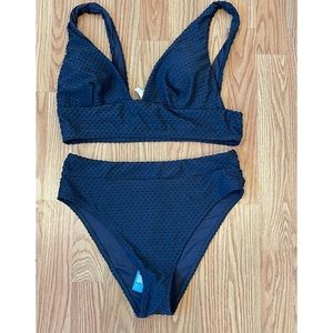 Cupshe - Shangrila Solids Tri Bikini & Cheeky High Waist Set Large